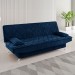 Sofá Cama 3 Lugares Polaris Retrátil Veludo  Azul - Vian