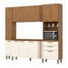 Cozinha Compacta 11 Portas 2 Gavetas Nature/Off White - Briz