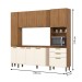Cozinha Compacta 11 Portas 2 Gavetas Nature/Off White - Briz