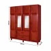 Guarda-Roupa Alagoas 10 Portas 2 Gavetas 5 Prateleiras com Espelho Mel - Rodmóveis