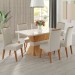 Mesa de Jantar 6 Lugares Brotherhood com Vidro Mel/Marfim/Off White - Panorama Móveis