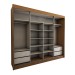 Guarda-Roupa Casal Castle Rock 100% Mdf 2 Portas 4 Gavetas com Espelho Freijo/Nero - Panorama Móveis