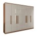 Guarda-Roupa Casal Stamford 6 Portas 4 Gavetas Cinamomo/Off White - Panorama Móveis