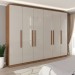 Guarda-Roupa Casal Stamford 6 Portas 4 Gavetas Cinamomo/Off White - Panorama Móveis