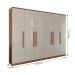 Guarda-Roupa Casal Stamford 6 Portas 4 Gavetas Cinamomo/Off White - Panorama Móveis