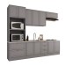 Cozinha Completa Atlanta 10 Portas 5 Gavetas 100% Mdf Americana Cinza - Panorama Móveis