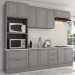 Cozinha Completa Atlanta 10 Portas 5 Gavetas 100% Mdf Americana Cinza - Panorama Móveis