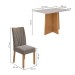 Mesa de Jantar 4 Lugares Celebrare Apogeu com Vidro 120 Cm Amêndoa Clean/Off White/Suede Animale Bege - Móveis Lopas