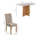 Mesa de Jantar 4 Lugares Celebrare Apogeu com Vidro 120 Cm Amêndoa Clean/Off White/Linho Rinzai Bege - Móveis Lopas