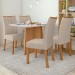 Mesa de Jantar 4 Lugares Celebrare Apogeu com Vidro 120 Cm Amêndoa Clean/Off White/Linho Rinzai Bege - Móveis Lopas