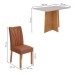 Mesa de Jantar 4 Lugares Celebrare Apogeu com Vidro 120 Cm Amêndoa Clean/Off White/Corino Caramelo  - Móveis Lopas