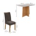 Mesa de Jantar 4 Lugares Celebrare Apogeu com Vidro 120 Cm Amêndoa Clean/Off White/Veludo Liso Marrom - Móveis Lopas