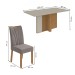 Mesa de Jantar 6 Lugares Astrid Apogeu com Vidro Amêndoa Clean/Off White/Veludo Liso Capuccino - Móveis Lopas