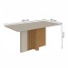 Mesa de Jantar 6 Lugares Astrid Athenas com Vidro Amêndoa Clean/Off White/Veludo Naturale Creme - Móveis Lopas