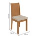 Mesa de Jantar 6 Lugares Astrid Athenas com Vidro Amêndoa Clean/Off White/Veludo Naturale Creme - Móveis Lopas