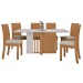 Mesa de Jantar 6 Lugares Astrid Athenas com Vidro Amêndoa Clean/Off White/Veludo Naturale Creme - Móveis Lopas