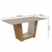Mesa de Jantar 6 Lugares Apogeu Astrid com Vidro Amêndoa Clean/Off White/Suede Animale Bege - Móveis Lopas