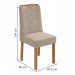 Mesa de Jantar 6 Lugares Apogeu Astrid com Vidro Amêndoa Clean/Off White/Linho Rinzai Bege - Móveis Lopas