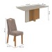 Mesa de Jantar 6 Lugares Astrid Vênus com Vidro Amêndoa Clean/Off White/Suede Animale Bege - Móveis Lopas