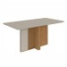 Mesa de Jantar 6 Lugares Astrid Vênus com Vidro Amêndoa Clean/Off White/Suede Animale Bege - Móveis Lopas