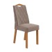 Mesa de Jantar 6 Lugares Astrid Vênus com Vidro Amêndoa Clean/Off White/Suede Animale Bege - Móveis Lopas