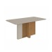 Mesa de Jantar 6 Lugares Astrid Vênus com Vidro Amêndoa Clean/Off White/Veludo Naturale Creme - Móveis Lopas