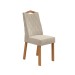 Mesa de Jantar 6 Lugares Astrid Vênus com Vidro Amêndoa Clean/Off White/Veludo Naturale Creme - Móveis Lopas
