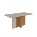 Mesa de Jantar 6 Lugares Astrid Vênus com Vidro Amêndoa Clean/Off White/Linho Rinzai Bege - Móveis Lopas