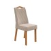 Mesa de Jantar 6 Lugares Astrid Vênus com Vidro Amêndoa Clean/Off White/Linho Rinzai Bege - Móveis Lopas