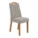 Mesa de Jantar 6 Lugares Astrid Vênus com Vidro Amêndoa Clean/Off White/Veludo Liso Capuccino - Móveis Lopas