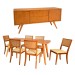 Mesa de Jantar 6 Lugares Vip Coimbra com Balcão Buffet 2 Portas 2 Gavetas Mel - Parma Móveis
