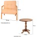 Poltrona Kit 2 Poltronas Boomerang Mel com Mesa de Canto Mel- Parma Móveis