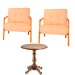Poltrona Kit 2 Poltronas Boomerang Mel com Mesa de Canto Mel- Parma Móveis