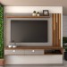 Painel para TV Até 80 Polegadas Laredo com Led 2 Gavetas 1 Prateleira Titanium/Naturalle - Panorama Móveis