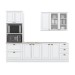 Cozinha Completa Americana 9 Portas 5 Gavetas com Vidro 100% Mdf  Branco - Henn