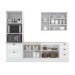 Cozinha Completa Americana 9 Portas 5 Gavetas com Vidro 100% Mdf  Branco - Henn