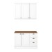 Cozinha Compacta Americana 5 Portas 3 Gavetas 100% Mdf Branco Hp/Nature - Henn