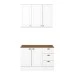 Cozinha Compacta Americana 5 Portas 3 Gavetas 100% Mdf Branco Hp/Nature - Henn