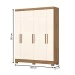 Guarda-Roupa Solteiro 6 Portas 2 Gavetas B369 Nature/Off White - Briz