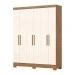 Guarda-Roupa Solteiro 6 Portas 2 Gavetas B369 Nature/Off White - Briz