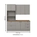 Cozinha Completa Americana 7 Portas 5 Gavetas 100% Mdf Cinza/Nature Ce758 - Henn