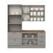 Cozinha Completa Americana 7 Portas 5 Gavetas 100% Mdf Cinza/Nature Ce758 - Henn