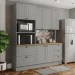 Cozinha Completa Americana 7 Portas 5 Gavetas 100% Mdf Cinza/Nature Ce758 - Henn