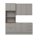 Cozinha Completa Americana 7 Portas 5 Gavetas 100% Mdf  Cinza/Nature - Henn