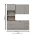 Cozinha Completa Americana 7 Portas 5 Gavetas 100% Mdf  Cinza/Nature - Henn