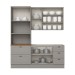 Cozinha Completa Americana 7 Portas 5 Gavetas 100% Mdf  Cinza/Nature - Henn