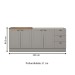 Cozinha Compacta Americana 4 Portas 3 Gavetas 100% Mdf Cinza/Nature - Henn