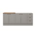Cozinha Compacta Americana 4 Portas 3 Gavetas 100% Mdf Cinza/Nature - Henn