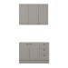 Cozinha Compacta Americana 5 Portas 3 Gavetas 100% Mdf Cinza - Henn