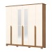 Guarda-Roupa Casal Andréas 6 Portas 6 Gavetas com Espelho Nature/Off White - Henn